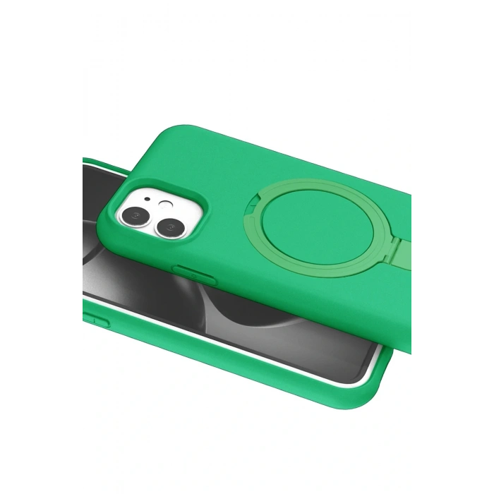 CPT05 Apple iPhone 11 Regal Magsafe Standlı Kapak - Yeşil