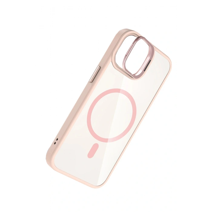 CPT05 Apple iPhone 11 Remim Lensli Magsafe Standlı Kapak - Pembe