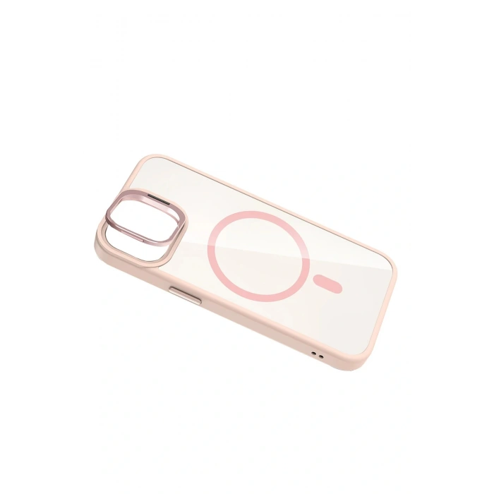 CPT05 Apple iPhone 11 Remim Lensli Magsafe Standlı Kapak - Pembe
