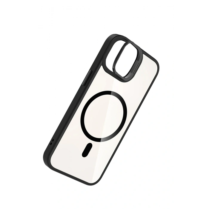 CPT05 Apple iPhone 11 Remim Lensli Magsafe Standlı Kapak - Siyah