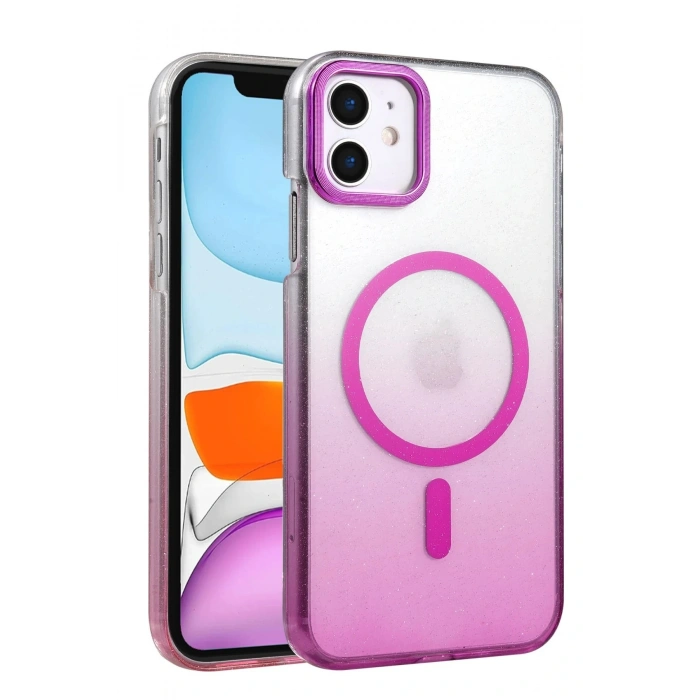 CPT05 Apple iPhone 12 Glossy Magsafe Kapak - Mor