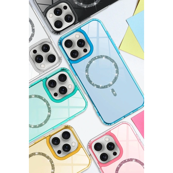 CPT05 Apple iPhone 12 Live Diamond Magsafe Kapak - Yeşil