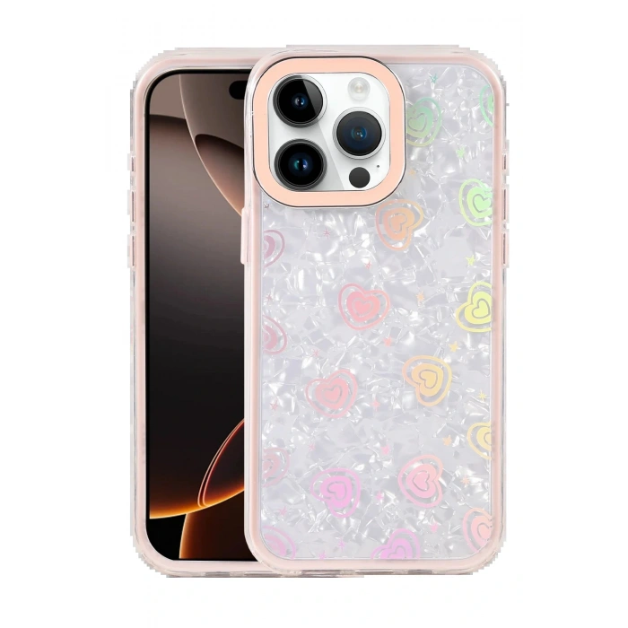 CPT05 Apple iPhone 14 Pro Max Lumi Desenli Kapak - Pembe