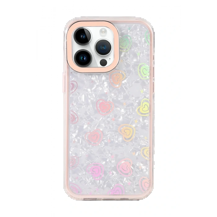 CPT05 Apple iPhone 14 Pro Max Lumi Desenli Kapak - Pembe