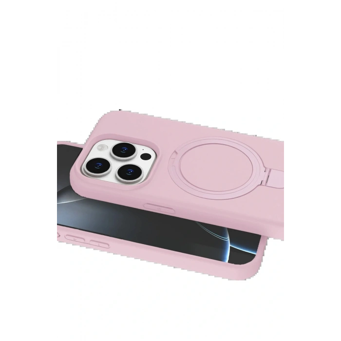CPT05 Apple iPhone 14 Pro Max Regal Magsafe Standlı Kapak - Açık Pembe