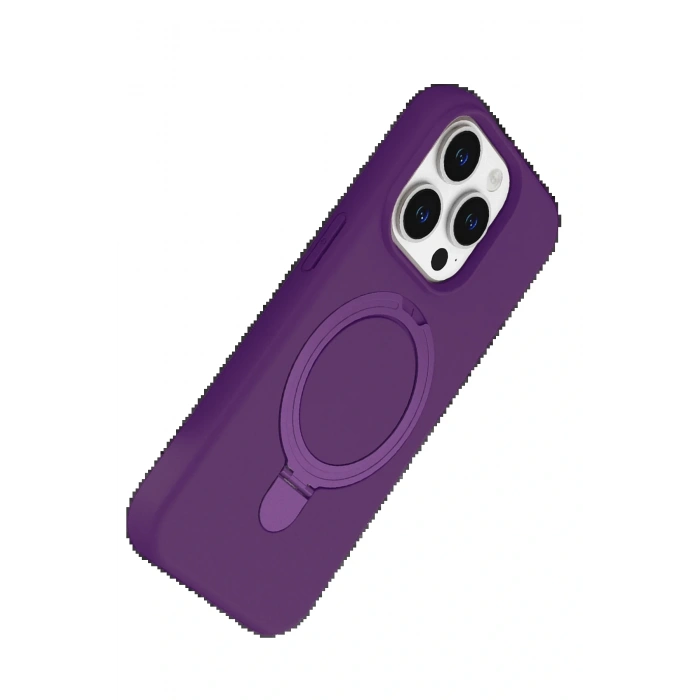 CPT05 Apple iPhone 14 Pro Max Regal Magsafe Standlı Kapak - Derin Mor