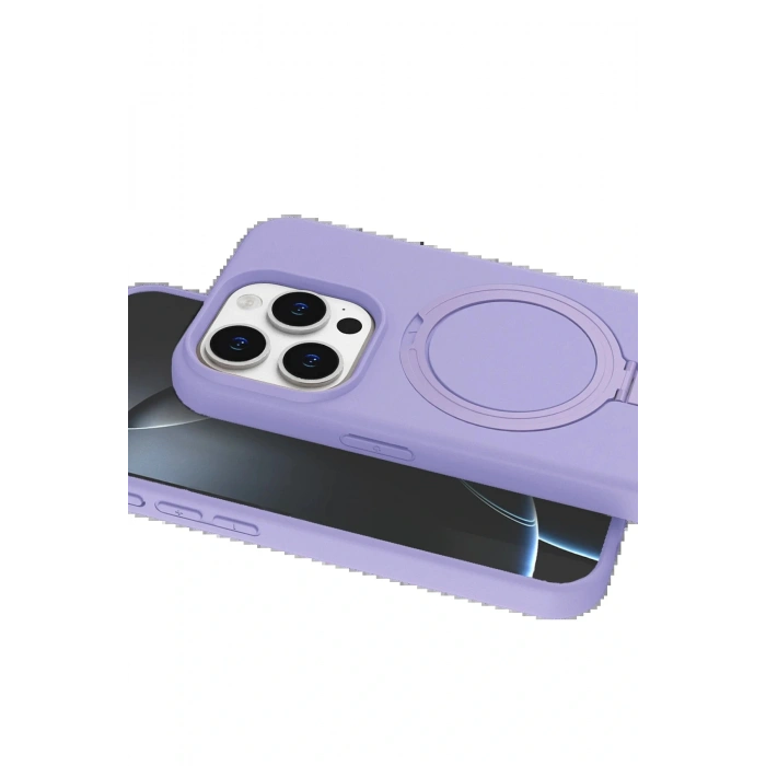 CPT05 Apple iPhone 14 Pro Max Regal Magsafe Standlı Kapak - Lila