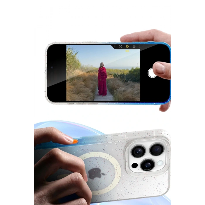 CPT05 Apple iPhone 14 Pummel Shiny Magsafe Kapak - Siyah