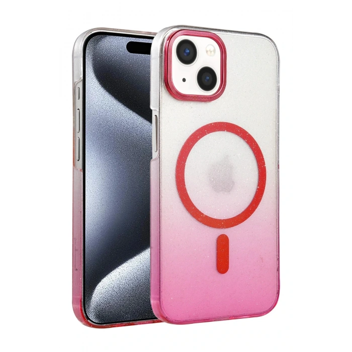 CPT05 Apple iPhone 15 Glossy Magsafe Kapak - Pembe