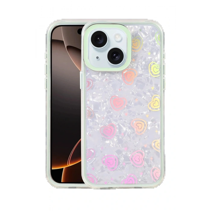 CPT05 Apple iPhone 15 Lumi Desenli Kapak - Mavi