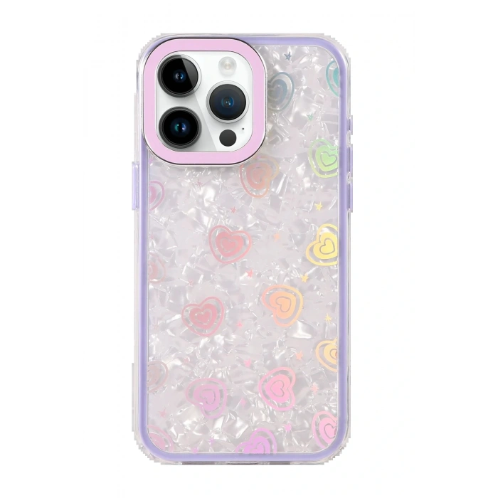 CPT05 Apple iPhone 15 Lumi Desenli Kapak - Mor