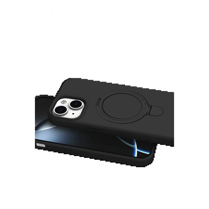 CPT05 Apple iPhone 15 Plus Regal Magsafe Standlı Kapak - Siyah