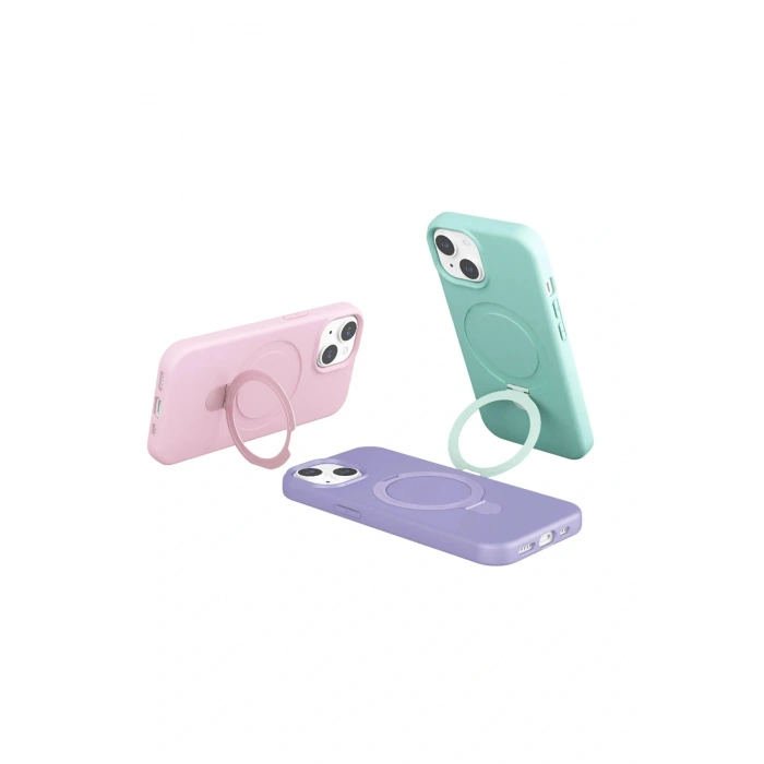 CPT05 Apple iPhone 15 Plus Regal Magsafe Standlı Kapak - Siyah