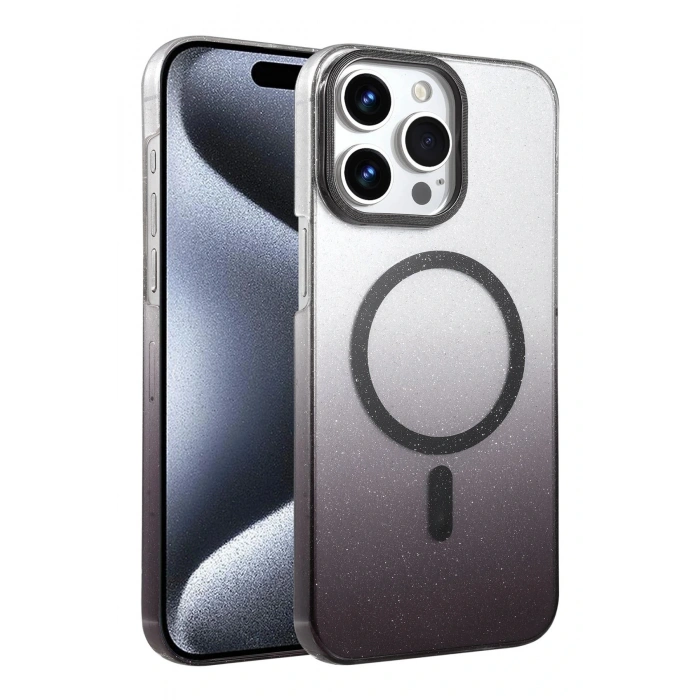 CPT05 Apple iPhone 15 Pro Max Glossy Magsafe Kapak - Siyah