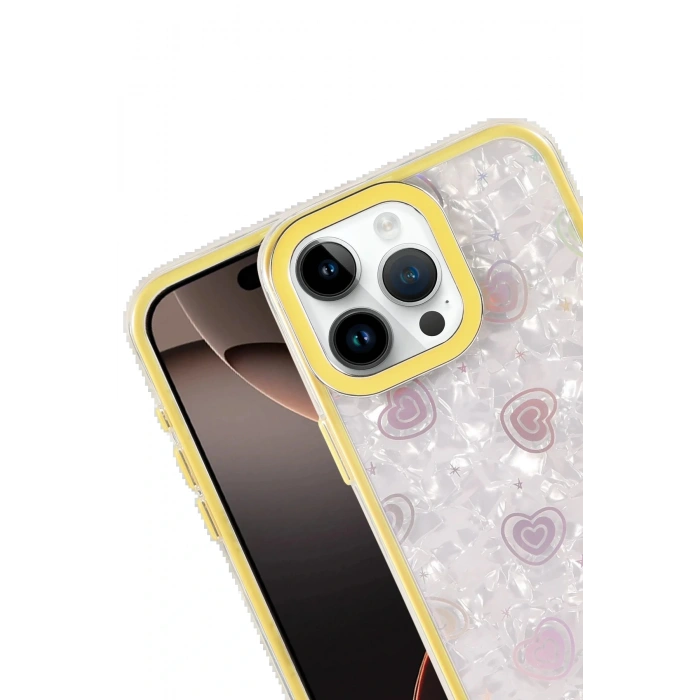 CPT05 Apple iPhone 15 Pro Max Lumi Desenli Kapak - Sarı