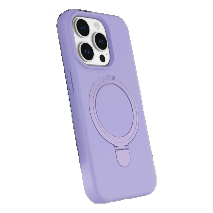 CPT05 Apple iPhone 15 Pro Max Regal Magsafe Standlı Kapak - Lila