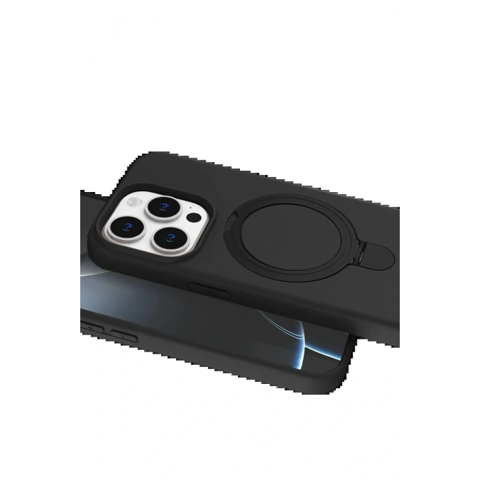 CPT05 Apple iPhone 15 Pro Max Regal Magsafe Standlı Kapak - Siyah