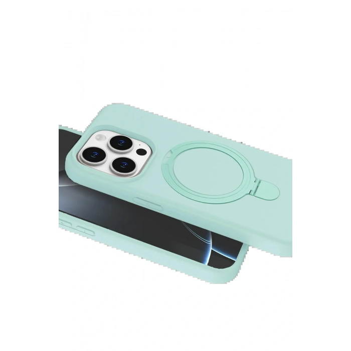 CPT05 Apple iPhone 15 Pro Max Regal Magsafe Standlı Kapak - Su Yeşili