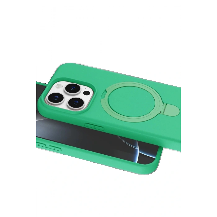CPT05 Apple iPhone 15 Pro Max Regal Magsafe Standlı Kapak - Yeşil