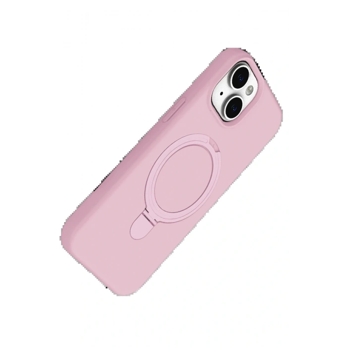 CPT05 Apple iPhone 15 Regal Magsafe Standlı Kapak - Açık Pembe