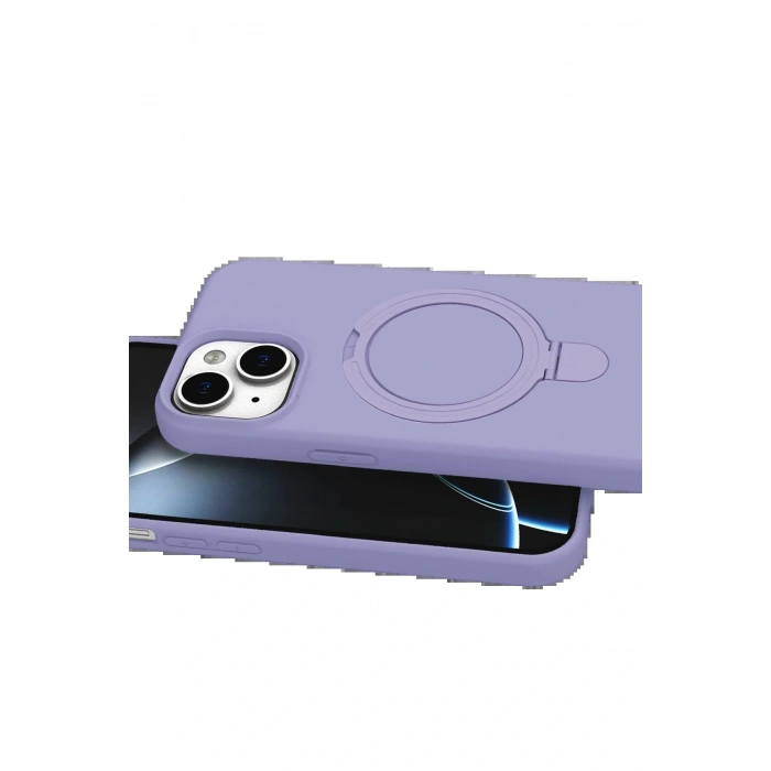 CPT05 Apple iPhone 15 Regal Magsafe Standlı Kapak - Lila