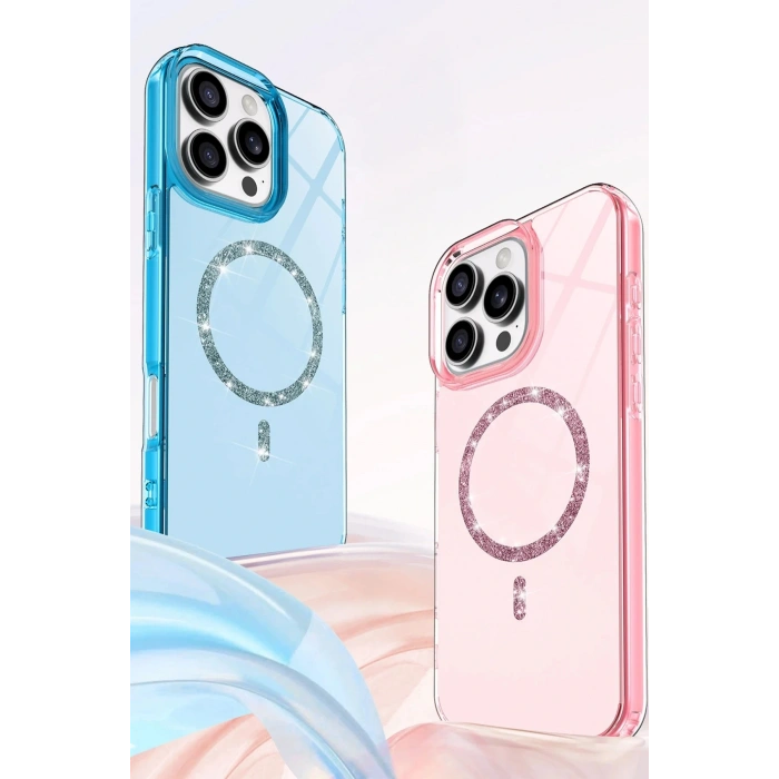 CPT05 Apple iPhone 16 Pro Live Diamond Magsafe Kapak - Pembe