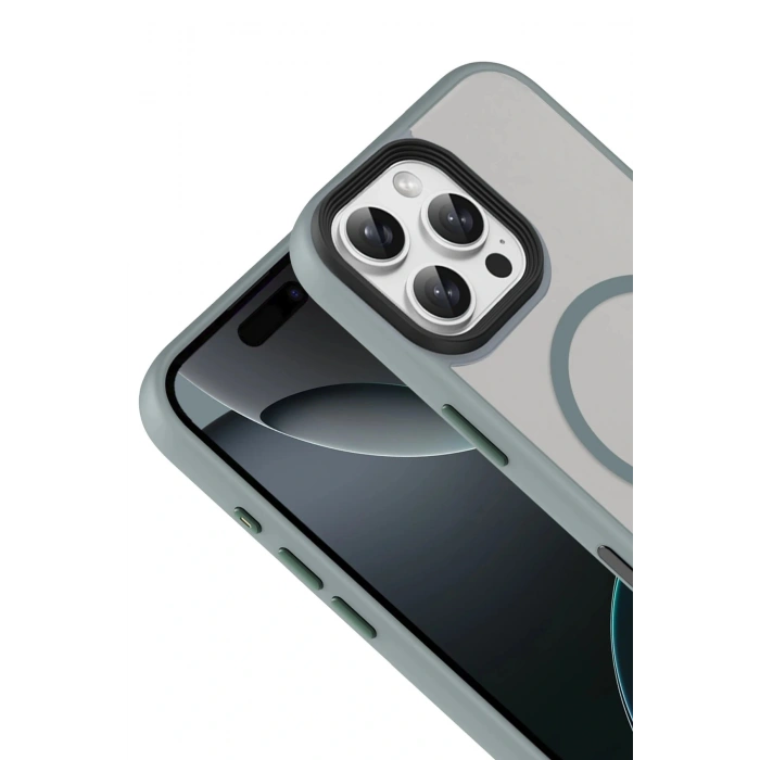 CPT05 Apple iPhone 16 Pro Max Megane Magsafe Kapak - Titan Gri