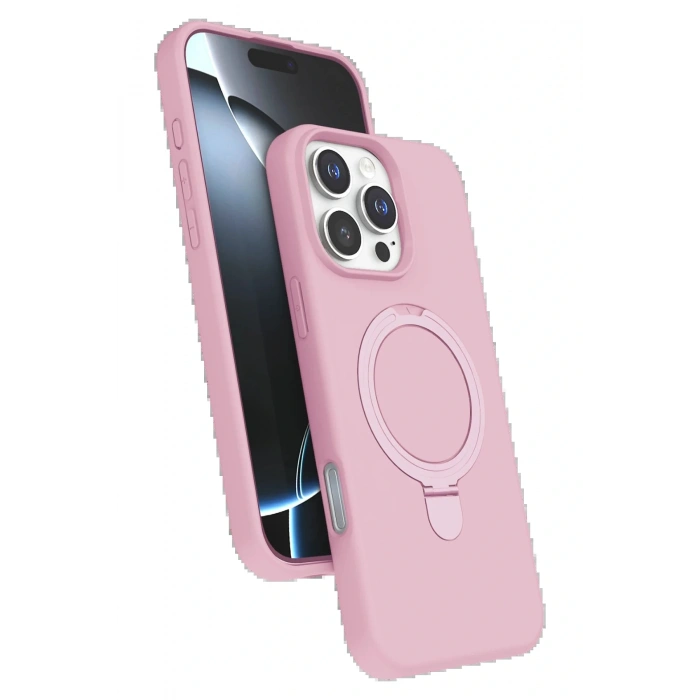 CPT05 Apple iPhone 16 Pro Regal Magsafe Standlı Kapak - Açık Pembe