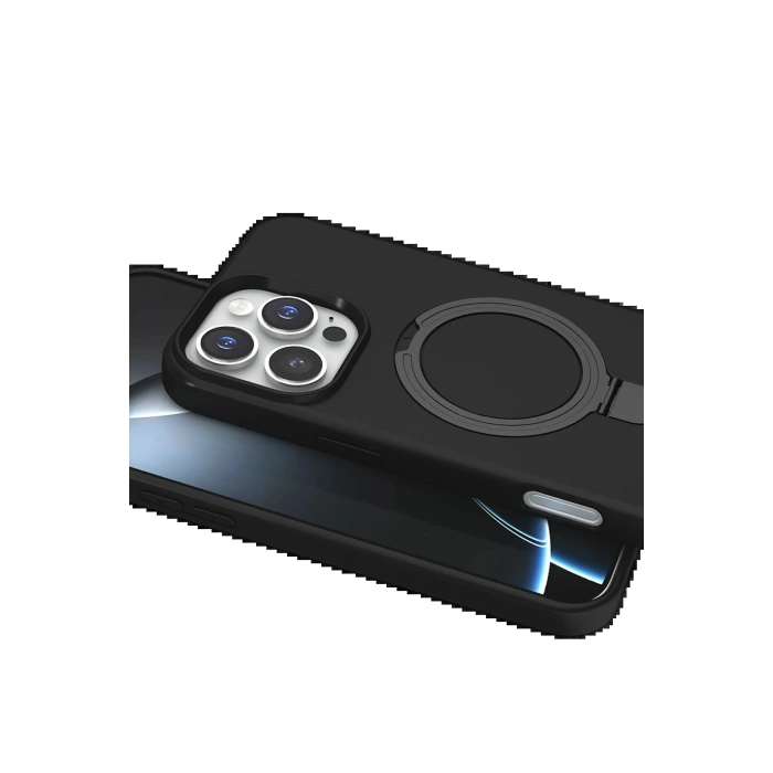 CPT05 Apple iPhone 16 Pro Regal Magsafe Standlı Kapak - Siyah