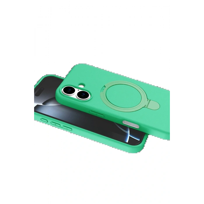 CPT05 Apple iPhone 16 Regal Magsafe Standlı Kapak - Yeşil
