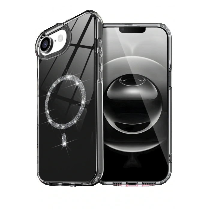 CPT05 Apple iPhone 16E Live Diamond Magsafe Kapak - Siyah