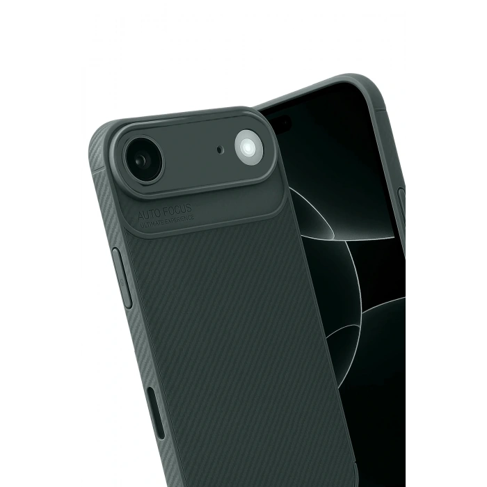 CPT05 Apple iPhone 17 Air Auto Focus Karbon Kapak - Koyu Yeşil