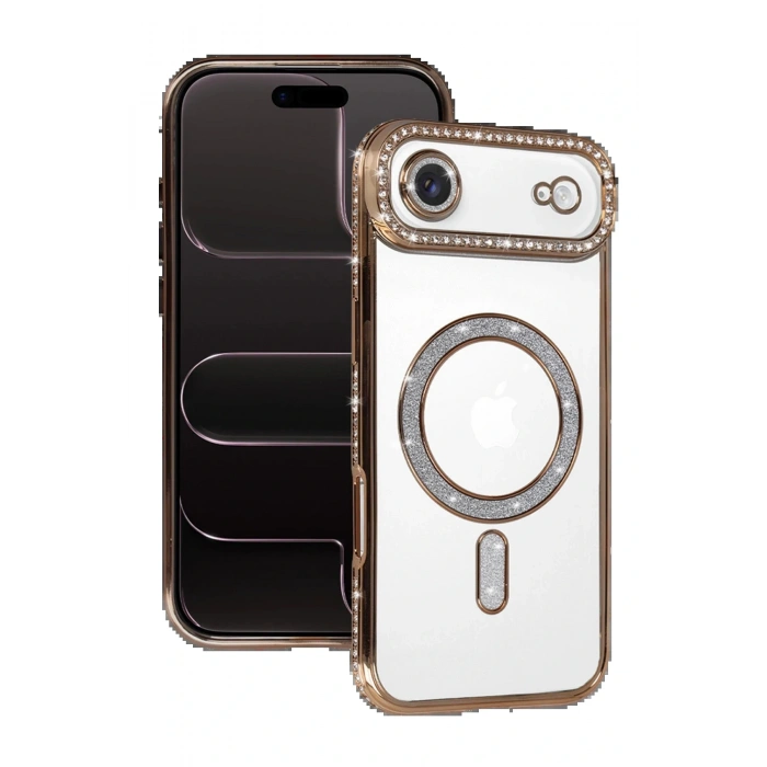 CPT05 Apple iPhone 17 Air Joke Simli Magneticsafe Kılıf - Gold