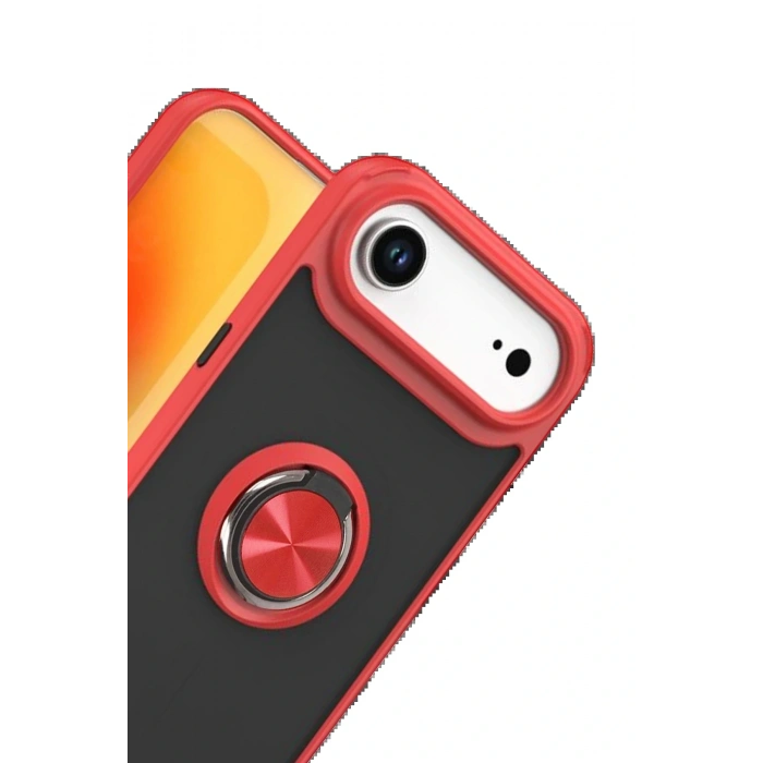 CPT05 Apple iPhone 17 Air Montreal Yüzüklü Silikon Kapak - Kırmızı