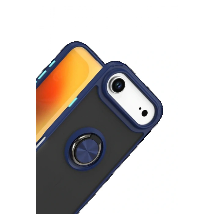 CPT05 Apple iPhone 17 Air Montreal Yüzüklü Silikon Kapak - Lacivert