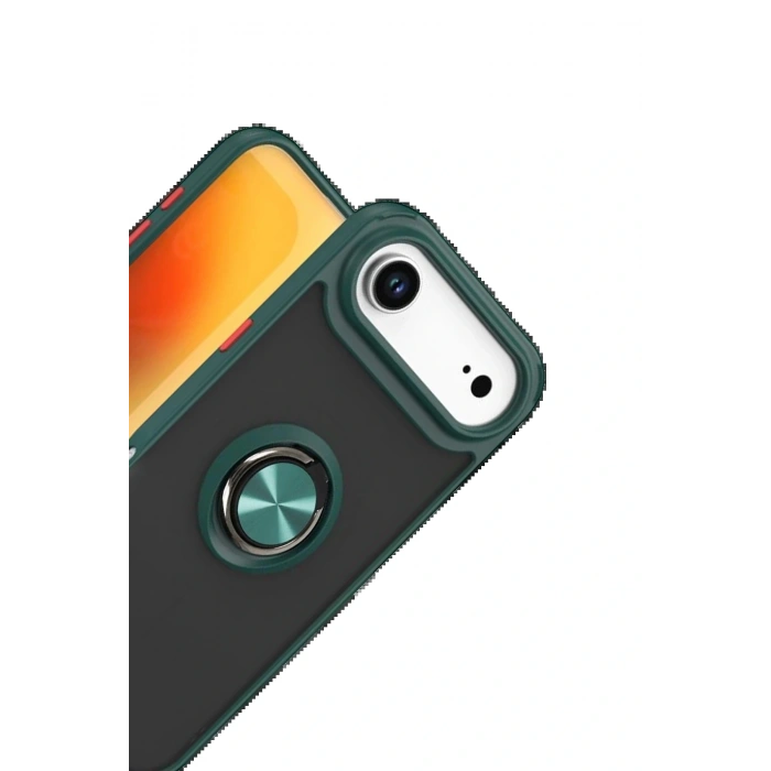 CPT05 Apple iPhone 17 Air Montreal Yüzüklü Silikon Kapak - Yeşil