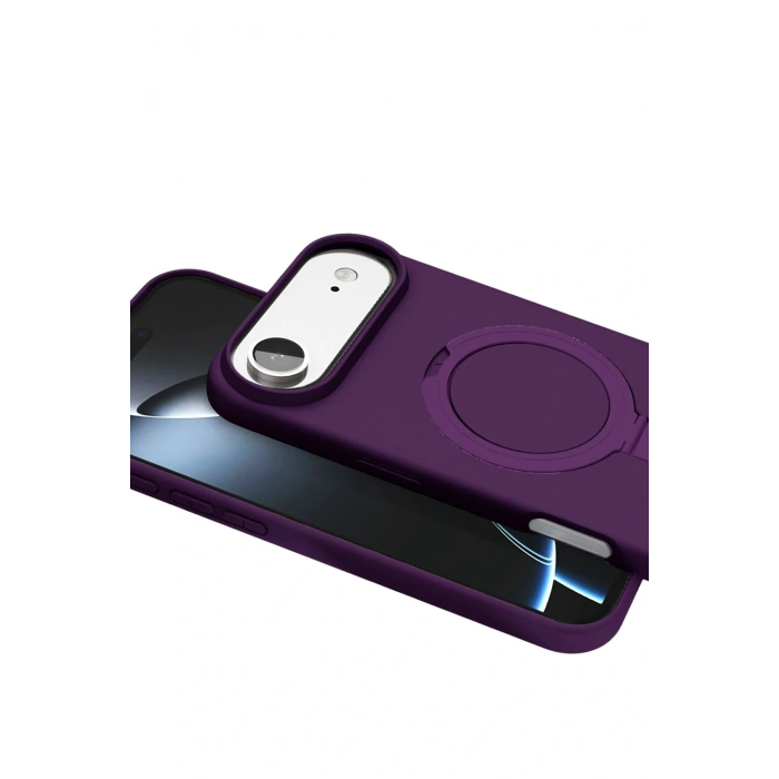 CPT05 Apple iPhone 17 Air Regal Magsafe Standlı Kapak - Derin Mor