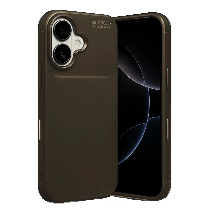 CPT05 Apple iPhone 17 Auto Focus Karbon Kapak - Kahverengi