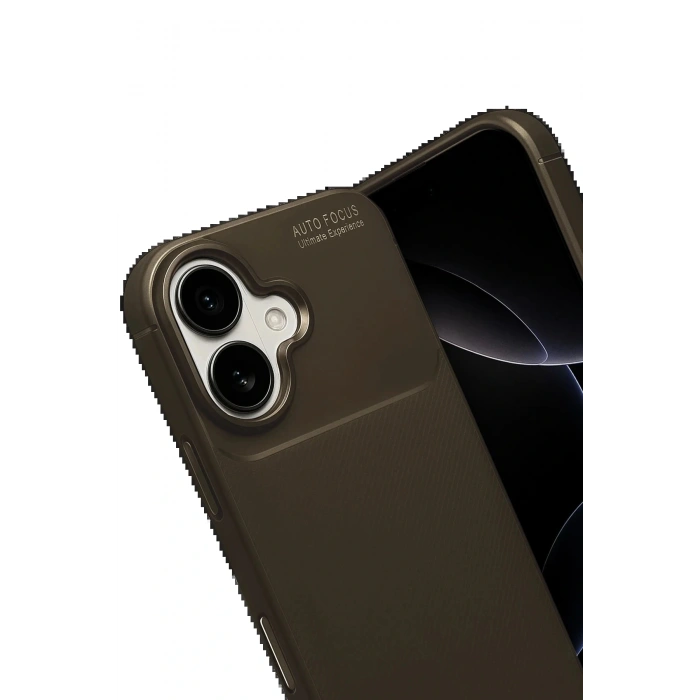 CPT05 Apple iPhone 17 Auto Focus Karbon Kapak - Kahverengi