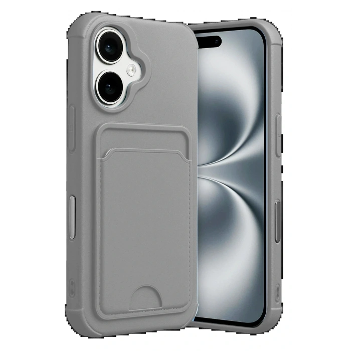 CPT05 Apple iPhone 17 Kelvin Kartvizitli Silikon - Gri