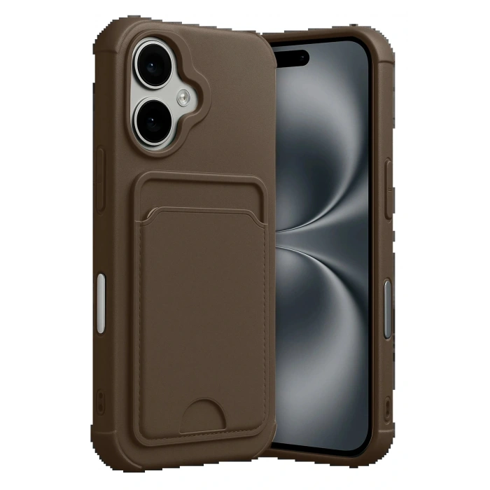 CPT05 Apple iPhone 17 Kelvin Kartvizitli Silikon - Kahverengi