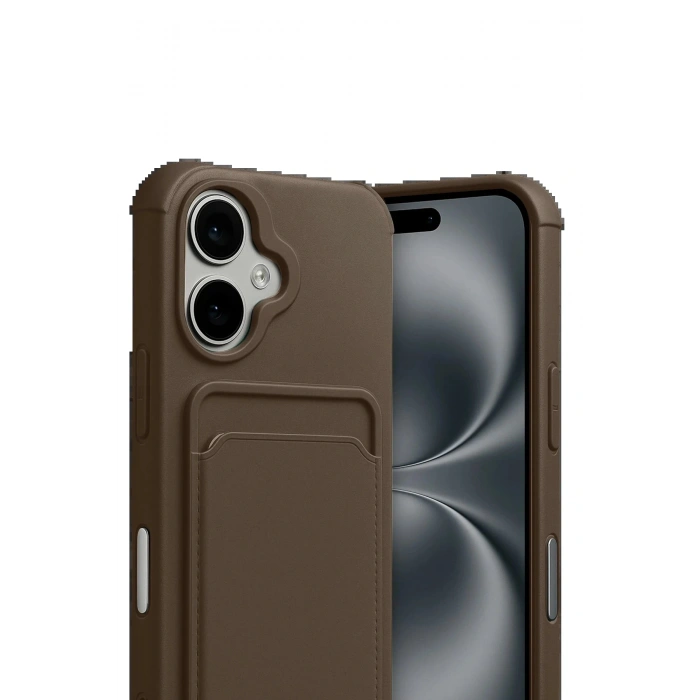 CPT05 Apple iPhone 17 Kelvin Kartvizitli Silikon - Kahverengi