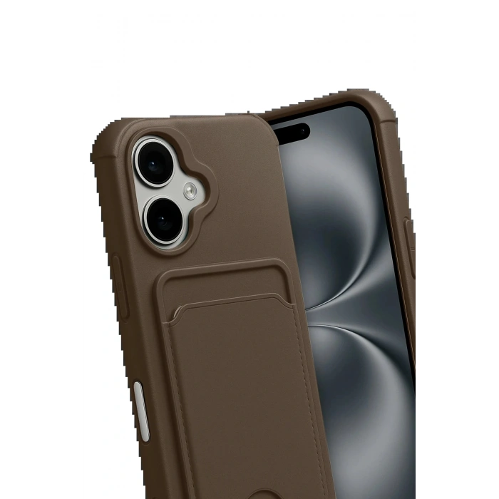 CPT05 Apple iPhone 17 Kelvin Kartvizitli Silikon - Kahverengi