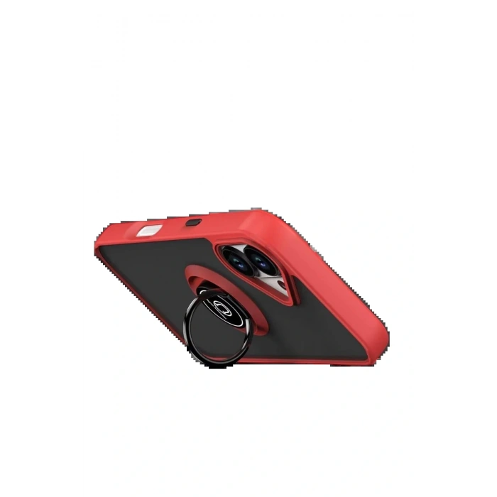 CPT05 Apple iPhone 17 Montreal Yüzüklü Silikon Kapak - Kırmızı