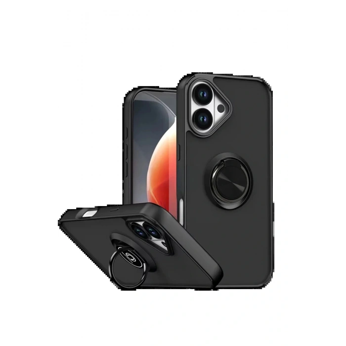 CPT05 Apple iPhone 17 Montreal Yüzüklü Silikon Kapak - Siyah