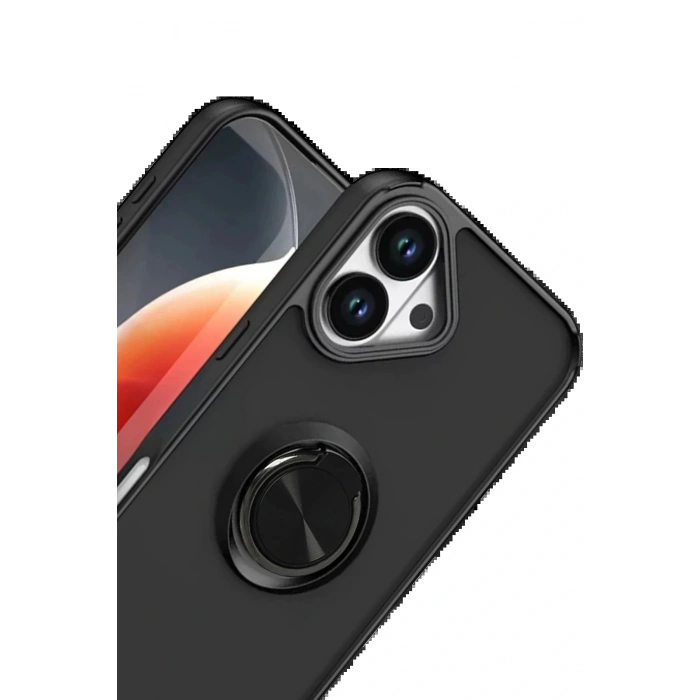 CPT05 Apple iPhone 17 Montreal Yüzüklü Silikon Kapak - Siyah