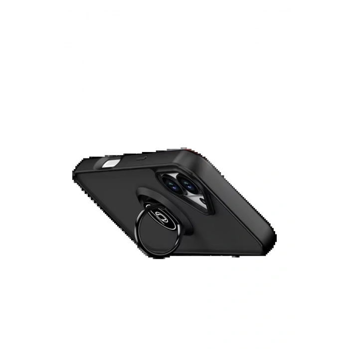 CPT05 Apple iPhone 17 Montreal Yüzüklü Silikon Kapak - Siyah