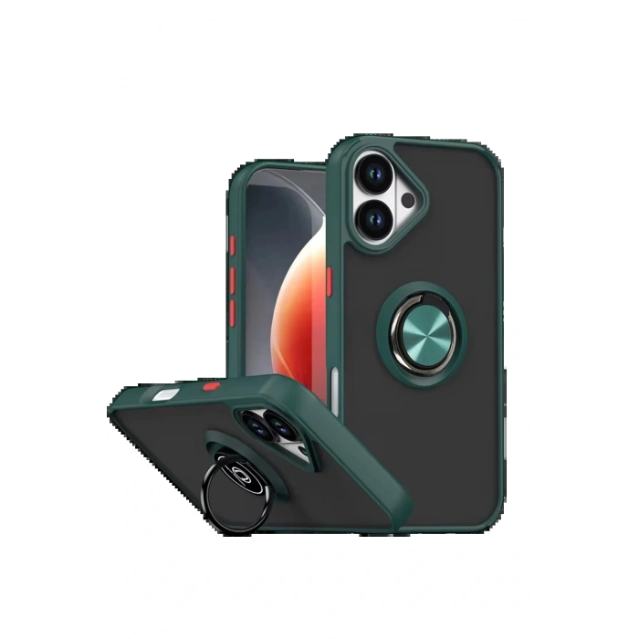 CPT05 Apple iPhone 17 Montreal Yüzüklü Silikon Kapak - Yeşil