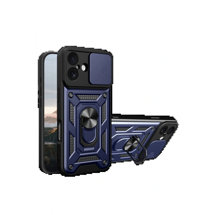 CPT05 Apple iPhone 17 Pars Lens Yüzüklü Silikon - Lacivert