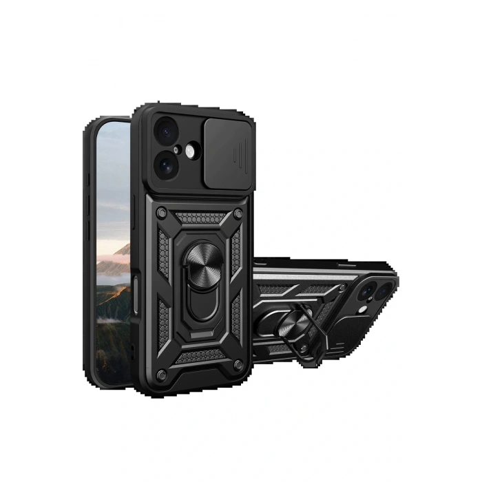 CPT05 Apple iPhone 17 Pars Lens Yüzüklü Silikon - Siyah